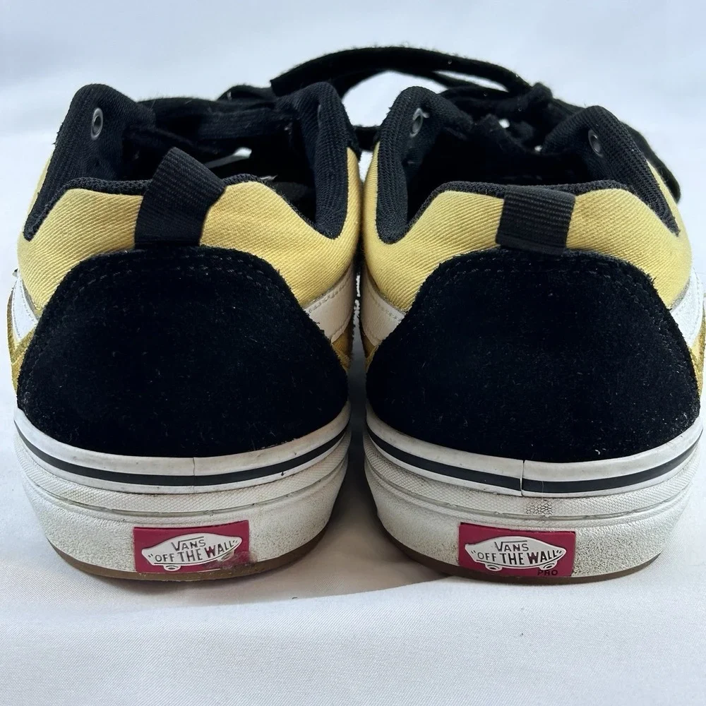 Vans Kyle Walker Pro Skate Shoes Mens‎ 8.5 Black Yellow Suede Canvas Wafflecup